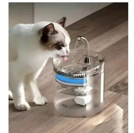 Bebedero automático 1.8 L silencioso para gatos y perros – Fuente con filtro triple